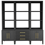 Модульный стеллаж Primo из трех составных элементов Черный дуб варинант исполнения - 1 | Loft Concept в Сочи