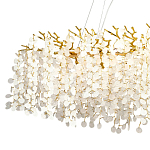 Линейная люстра с круглыми хрустальными подвесками Fairytree Gold Crystal Branches Linear Chandelier  варинант исполнения - 2 | Loft Concept в Сочи