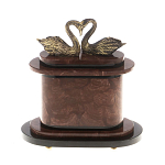 Часы настольные из натурального камня с декором в виде двух лебедей Swans Stone Clock варинант исполнения - 7 | Loft Concept в Сочи