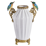 Ваза белого цвета из фарфора с птичкми White Garden варинант исполнения - 1 | Loft Concept в Сочи