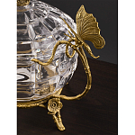 Конфетница из прозрачного рельефного стекла с ручками в виде стрекоз и фигуркой лебедя Eden Garden варинант исполнения - 4 | Loft Concept в Сочи