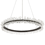 Кольцевая люстра с хрустальным декором Rowan Crystal Ring Horizontal Black Chandelier варинант исполнения - 1 | Loft Concept в Сочи
