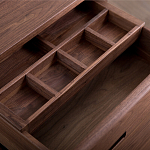 Прикроватный столик деревянный с 2-мя ящиками Moon Walnut Furniture варинант исполнения - 1 | Loft Concept в Сочи