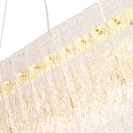 Люстра подвесная овальная с рельефными стеклянными панелями и золотым металлическим каркасом Textured Glass Chandelier варинант исполнения - 3 | Loft Concept в Сочи