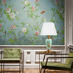 Настольная лампа голубая с изображением птиц Slip Away варинант исполнения - 5 | Loft Concept в Сочи