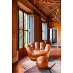 Дизайнерское кожаное кресло в форме руки Poltronova Joe Gold  Armchair варинант исполнения - 7 | Loft Concept в Сочи