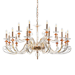 Люстра с 18-ю лампочками и изогнутыми прозрачными элементами из стекла Twisted Glass Candles Chandelier варинант исполнения - 1 | Loft Concept в Сочи