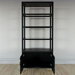 Стеллаж со стеклянными полками Elsa Dreams Black варинант исполнения - 3 | Loft Concept в Сочи