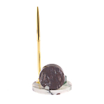 Часы настольные с шариковой металлической ручкой из натурального камня Stone Clock варинант исполнения - 3 | Loft Concept в Сочи