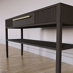 Дизайнерская Консоль с полкой и ящиком Primo Темный орех варинант исполнения - 5 | Loft Concept в Сочи