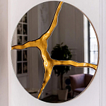 Зеркало кругле с декоративной золотой вставкой Golden Tree варинант исполнения - 4 | Loft Concept в Сочи