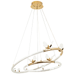 Кольцевая люстра с декором в виде бабочек Glass Butterflies Two Rings Chandelier варинант исполнения - 2 | Loft Concept в Сочи