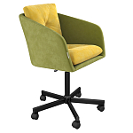 Стул с мягкой обивкой из велюра и подъемно-поворотным механизмом на колесиках Mason Green and Yellow варинант исполнения - 1 | Loft Concept в Сочи