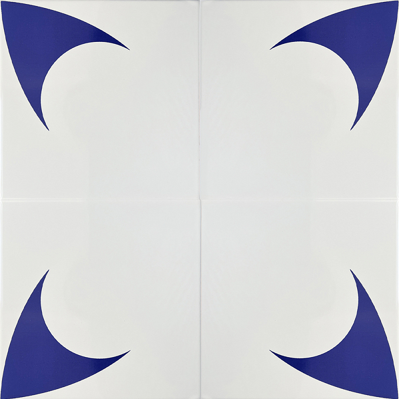 Дизайнерская плитка с узором Комета 2 Белый Синий в Сочи | Loft Concept 