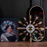 Часы настенные золотые из металла с декором в виде стрел Current Time варинант исполнения - 3 | Loft Concept в Сочи