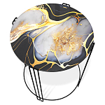 Стол журнальный круглый со столешницей из стекла Gold and Black Marble варинант исполнения - 2 | Loft Concept в Сочи