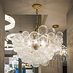 Люстра подвесная с рифлёными стеклянными шарами в форме воздушного облака Berries Chandelier варинант исполнения - 4 | Loft Concept в Сочи