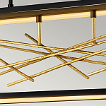 Люстра прямоугольная черного цвета с декором в виде ветвей в золотой отделке Hinkley варинант исполнения - 6 | Loft Concept в Сочи