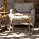 Банкетка из массива бука светло-зеленая с растительным орнаментом Raffael Angel Floral Banquette варинант исполнения - 6 | Loft Concept в Сочи