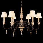 Люстра на металлическом основании с 6-ю белыми тканевыми абажурами Terrain варинант исполнения - 6 | Loft Concept в Сочи