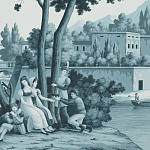 Обои ручная роспись Views of Italy Mare Verde варинант исполнения - 1 | Loft Concept в Сочи