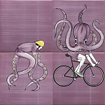 Плитка с узором Осьминог велосипедист варинант исполнения - 2 | Loft Concept в Сочи