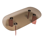 Обеденный стол со стеклянной столешницей и розовыми ножками с тканевой обивкой Wrigley варинант исполнения - 1 | Loft Concept в Сочи