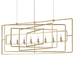 Люстра золотая из пересекающихся прямоугольных элементов Thin Intersecting Rectangles варинант исполнения - 2 | Loft Concept в Сочи