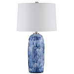 Настольная лампа керамическая с бело-синими мазками Painterly Strokes варинант исполнения - 3 | Loft Concept в Сочи