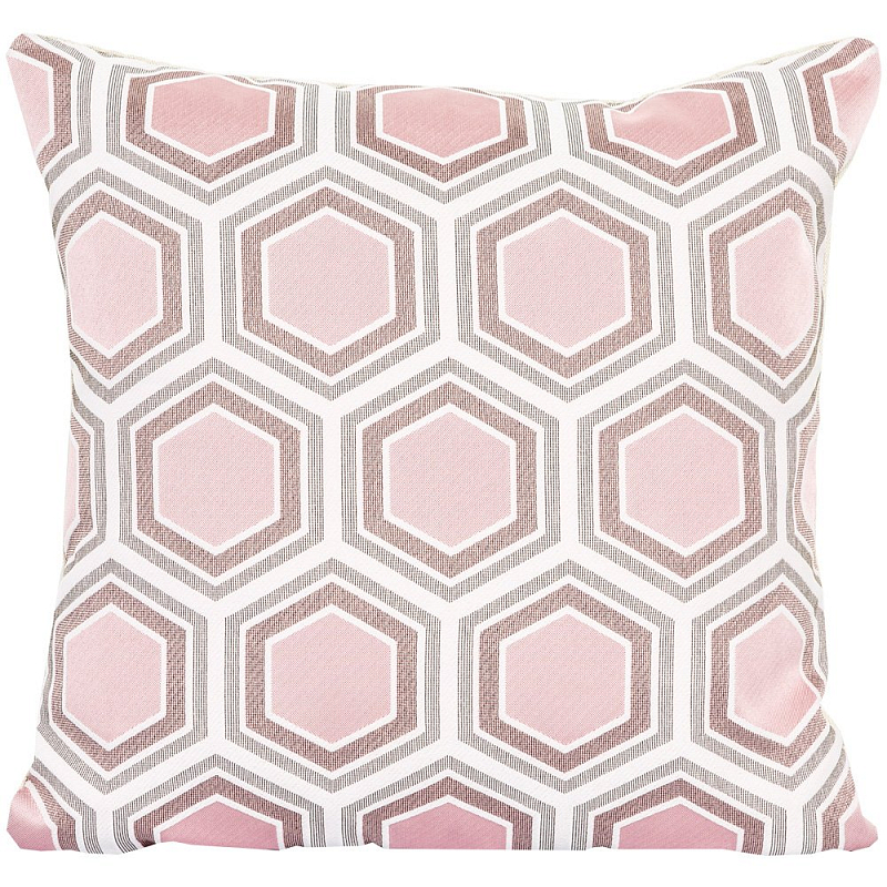 Подушка Hexagon Pink Geometry Белый Розовый пастельный в Сочи | Loft Concept 