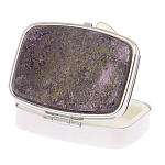 Таблетница карманная прямоугольная с 2-мя отделениями с зеркалом и накладкой из натурального камня Флюорит Silver Stone Pillboxes варинант исполнения - 2 | Loft Concept в Сочи