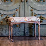 Банкетка из массива бука светло-зеленая с растительным орнаментом Raffael Angel Floral Banquette варинант исполнения - 5 | Loft Concept в Сочи