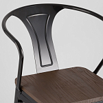 Черный глянцевый стул с сиденьем из натурального дерева TOLIX варинант исполнения - 6 | Loft Concept в Сочи