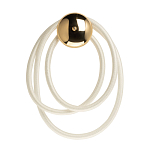 Бра с круглым золотистым основанием и белыми изогнутыми световыми линиями Luke Lampco Tracer Lamp варинант исполнения - 1 | Loft Concept в Сочи