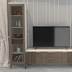 Витрина левая 1-дверная с ящиком и 5-ю белыми полками Harper Line варинант исполнения - 1 | Loft Concept в Сочи