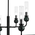 Люстра с 8-ю плафонами в форме стеклянных трубок и мраморных декоративных элементов Montreal варинант исполнения - 5 | Loft Concept в Сочи