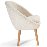 Кресло на деревянных ножках с обивкой из ткани букле Aldo Boucle Armchair варинант исполнения - 3 | Loft Concept в Сочи