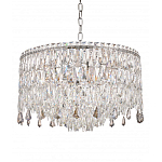 Люстра круглая с хрустальными подвесками на серебряном каркасе Roul Crystal Light варинант исполнения - 5 | Loft Concept в Сочи