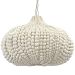 Люстра декорированная белыми деревянными бусинами White Wooden Beads Chandelier варинант исполнения - 1 | Loft Concept в Сочи