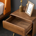 Прикроватная деревянная тумба с ящиком и нишей для хранения Moon Walnut Furniture варинант исполнения - 2 | Loft Concept в Сочи