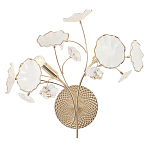 Бра с белыми лепестками из керамики и прозрачными хрустальными цветками Wintery flovers варинант исполнения - 1 | Loft Concept в Сочи