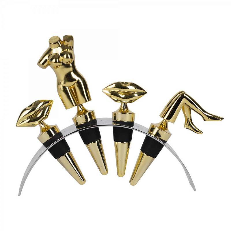 Набор пробок для бутылок ACOLYTE WINE STOPPER Латунь в Сочи | Loft Concept 