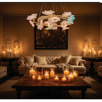 Люстра круглая на золотом каркасе с цветочным декором Miscellaneous herbs варинант исполнения - 7 | Loft Concept в Сочи