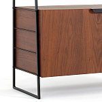 Стеллаж из стали и орехового дерева Derek Wood Rack варинант исполнения - 4 | Loft Concept в Сочи