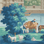 Обои ручная роспись Monuments of Paris Jacquemart on scenic paper варинант исполнения - 2 | Loft Concept в Сочи