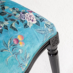 Стул из массива бука бирюзовый с изображением птиц в саду Turquoise Chinoiserie Blue Bird Chair варинант исполнения - 4 | Loft Concept в Сочи