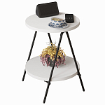 Стол приставной с 2-мя круглыми белыми столешницами ESSEL SIDE TABLE WHITE варинант исполнения - 1 | Loft Concept в Сочи