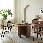 Стол обеденный круглый с двойной столешницей Walnut Wood Table варинант исполнения - 2 | Loft Concept в Сочи