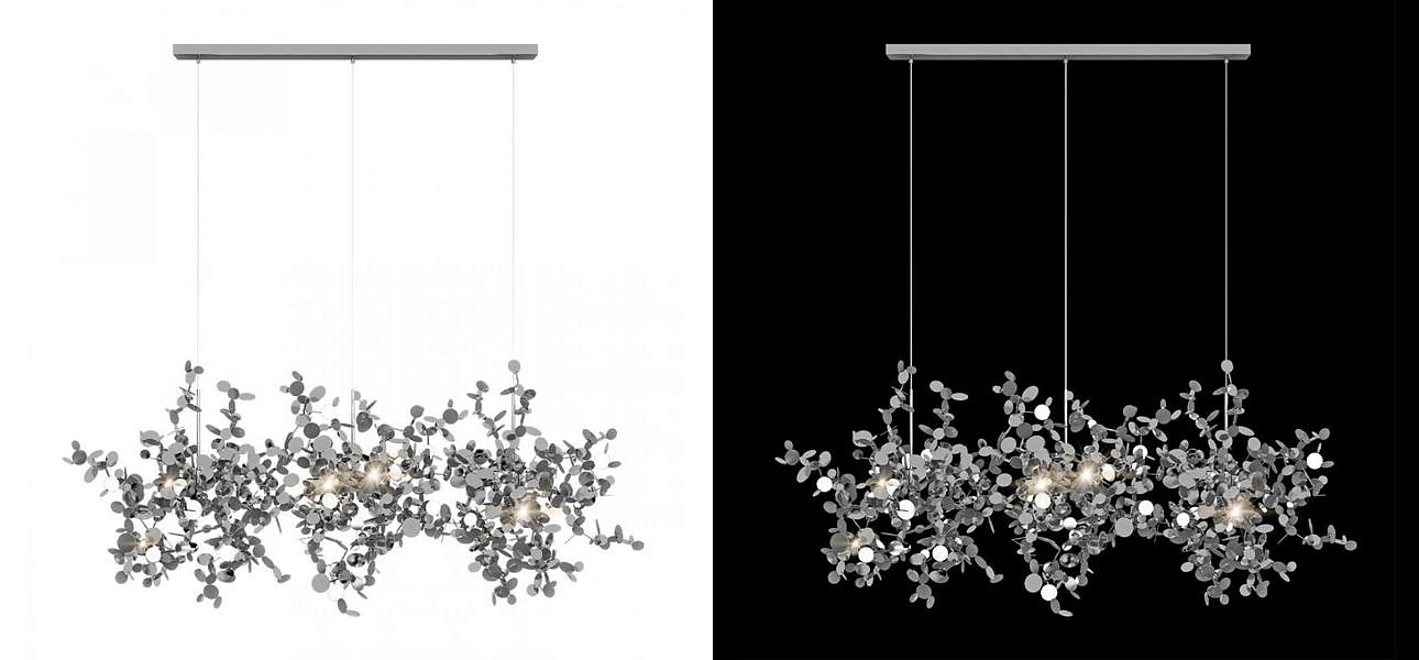 Люстра Terzani Argent Suspension Linear Silver длина 85 см Люстра Terzani Argent Suspension Linear Silver длина 85 см - Loft-Concept в Сочи