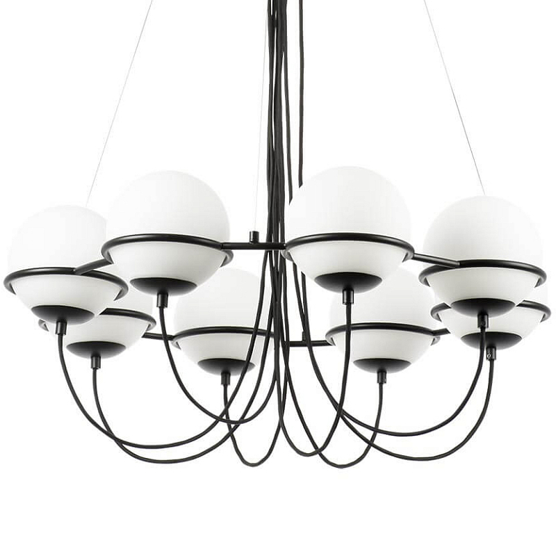 Люстра Melissa Chandelier Black 8 Черный Белый Люстра Melissa Chandelier Black 8 Черный Белый в Сочи | Loft Concept